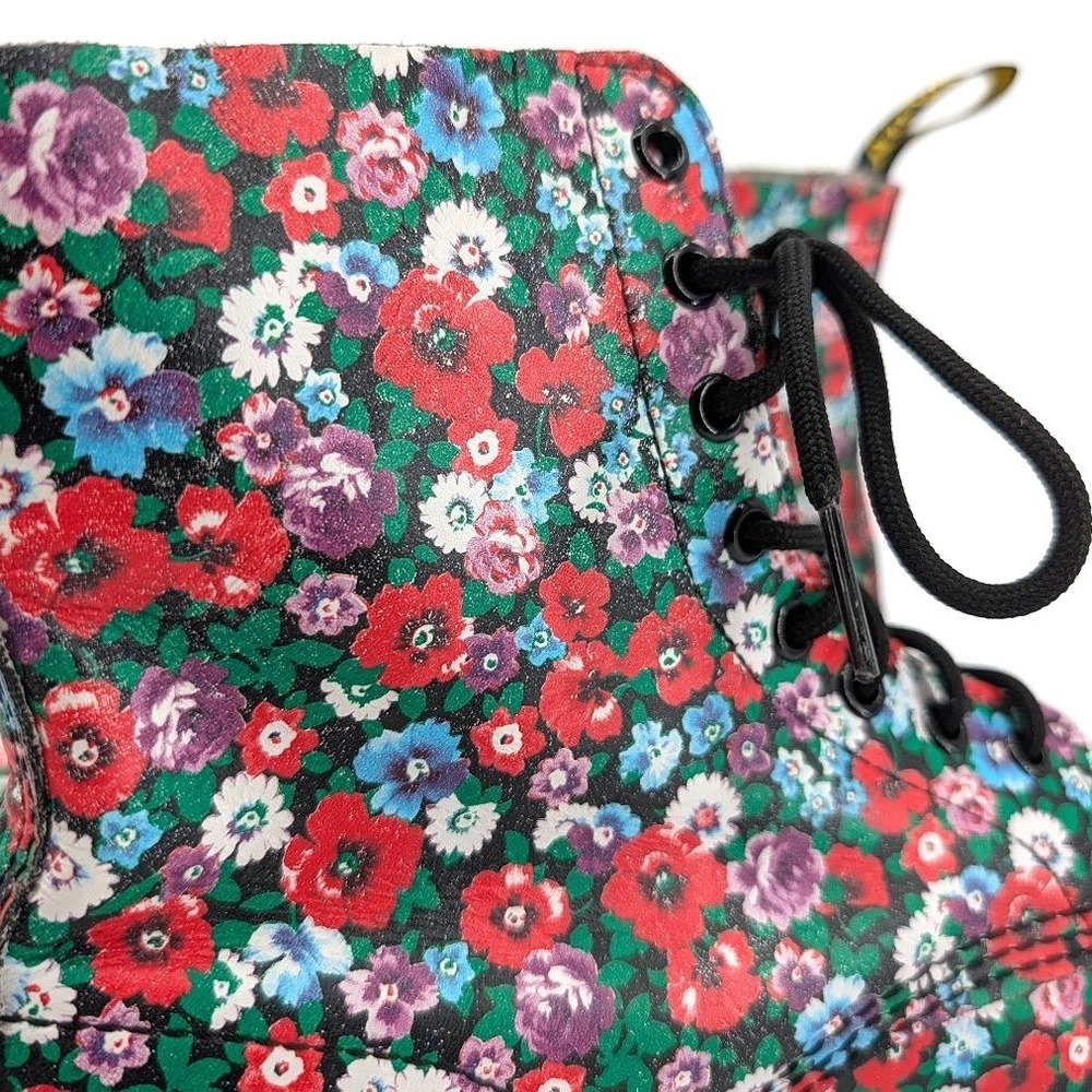 NWOT Dr. Martens Pascal Floral Print Leather Lace Up Boots Size 9 US L - Picture 6 of 12